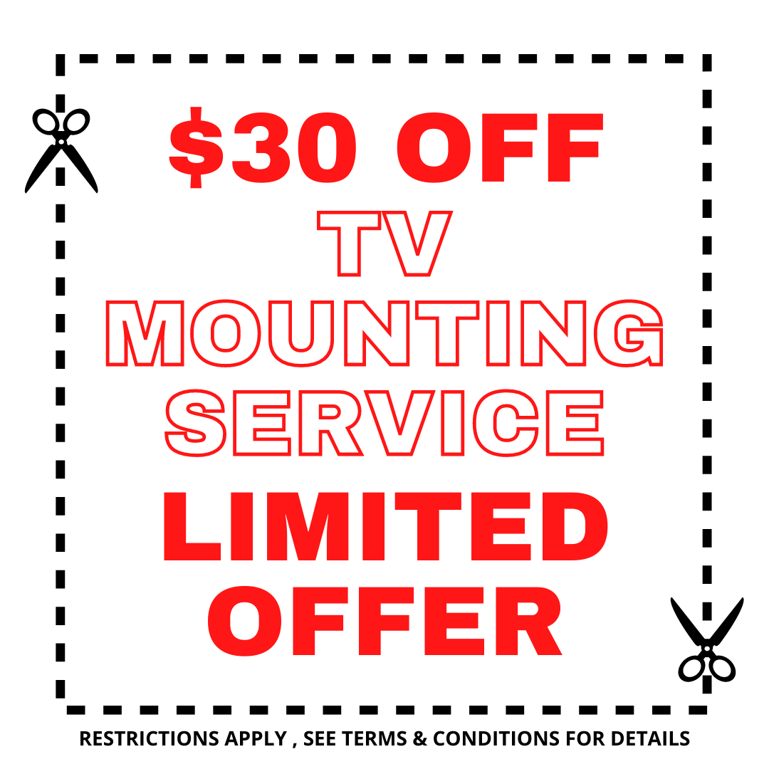 tv mounting $30 discount